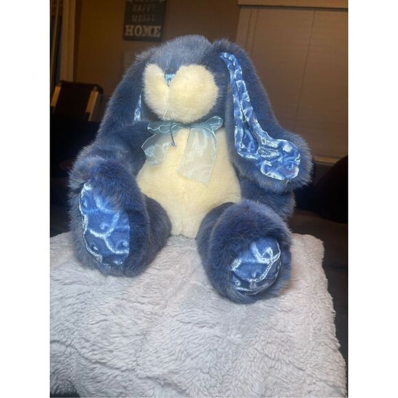 Dan Dee Collector's Choice Kids Blue Velvet Bunny Rabbit Plush Toy - Picture 13 of 16